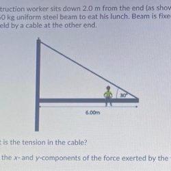 An 80 kg construction worker sits down