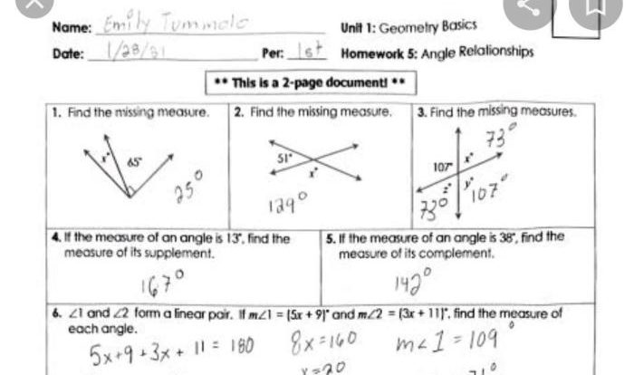 Unit 1 geometry basics homework 4