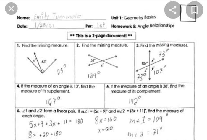 Unit 1 geometry basics homework 4