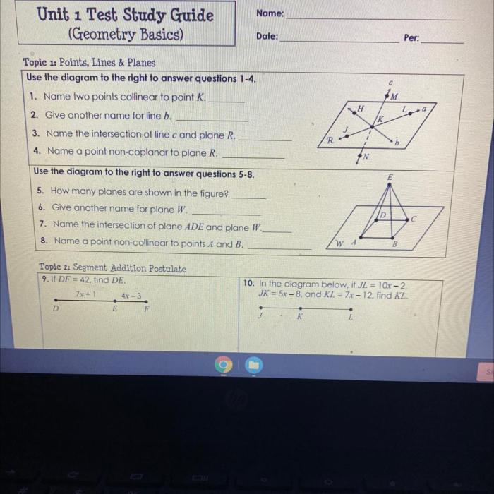 Geometry chapter 2 test answer key