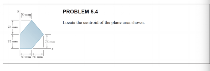 Locate the centroid of the plane area shown