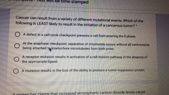 Cancer can result from a variety of different mutational events